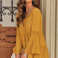Crochet  Three-Quarter Flared Sleeve Blouse
