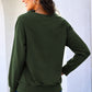 Round Neck Raglan Sleeve Exposed Seam Sweatshirt