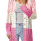 Openwork Ribbed Cuff Longline Cardigan