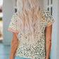 Leopard Contrast Short Sleeve Tee Shirt