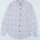 Plaid Button-Up Dropped Shoulder Shirt