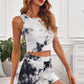 Tie-Dye Ribbed Crop Tank and Shorts Lounge Set