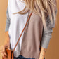 Color Block V-Neck Ribbed Trim Sweater