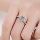 1 Carat Moissanite Rhodium-Plated Side Stone Ring