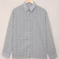 Swiss Dot Button-Up Long Sleeve Shirt
