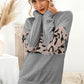 Contrast Leopard Crewneck Sweatshirt