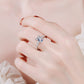 925 Sterling Silver Side Stone Moissanite Ring