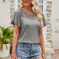 Spliced Lace Flutter Sleeve Top
