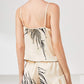 Satin Cami, Ruffle Hem Shorts Pajama Set