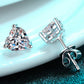 2 Carat Moissanite Heart-Shaped Stud Earrings