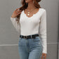 V-Neck Ribbed Knit Top