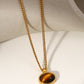 Natural Stone Geometric Pendant Necklace