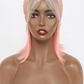 12" 165g Lace Front Wigs Human Hair in Rose Pink 150% Density
