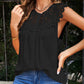 Buttoned Lace Yoke Top