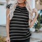 Mixed Print Hem Detail Capped Sleeve T-Shirt