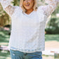 Plus Size Swiss Dot Ruffled Blouse