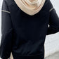 Contrast Drawstring Detail Drop Shoulder Hoodie