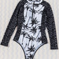 Beach Style Zip-Up One-Piece Swimsuit