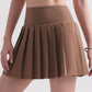 Pleated Elastic Waistband Sports Skirt