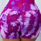 Tie-Dye Wide Waistband Yoga Shorts