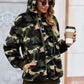 Camouflage Half Zip Fuzzy Hoodie