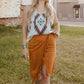 Fringe Trim Wrap Skirt