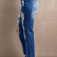 Distressed High-Rise Jeans with Pockets