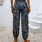 Paisley Print Smocked High-Waist Pants