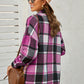 Plaid Dropped Shoulder Pocketed Shirt Jacket