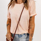 Round Neck Cuffed Short Sleeve Tee