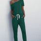 Asymmetrical Neck Tied Jumpsuit with Pockets