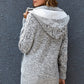 Cable-Knit Fleece Lining Button-Up Hooded Cardigan