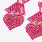 Random 2-Pair Heart and X-Shape Bead Dangle Earrings