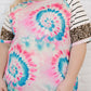 Plus Size Tie-Dye Mixed Print Raglan Sleeve T-Shirt