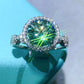 2 Carat Moissanite Emerald Green Ring