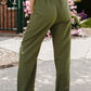 Drawstring Elastic Waist Pants with Pockets