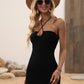 Halter Neck Rib-Knit Sweater Dress