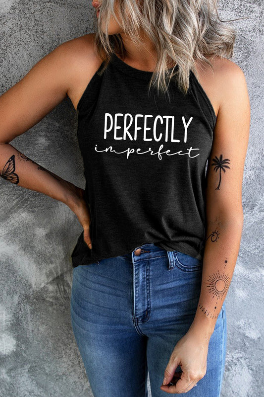 Letter Graphic Grecian Neck Tank