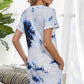 Tie-Dye Round Neck Tee Dress with Pockets