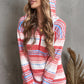 Multicolor Striped Half Zip Hoodie