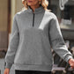 Quarter Zip Dropped Shoulder Sweatshirt