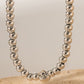 Inlaid Zircon Beaded Stainless Steel Necklace