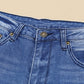 Distressed Flare Leg Jeans with Pockets