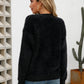 Dropped Shoulder Round Neck Fuzzy Sweater