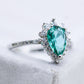 Natural Paraiba Blue Zircon Pear Shape Ring