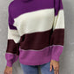 Color Block Lantern Sleeve Turtleneck Sweater