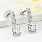 Moissanite and Zircon 925 Sterling Silver Drop Earrings