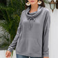 Cowl Neck Drop Shoulder Sweatshirt
