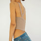 Halter Neck Ribbed Cropped Top