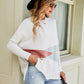 Color Block Round Neck Side Slit Sweater